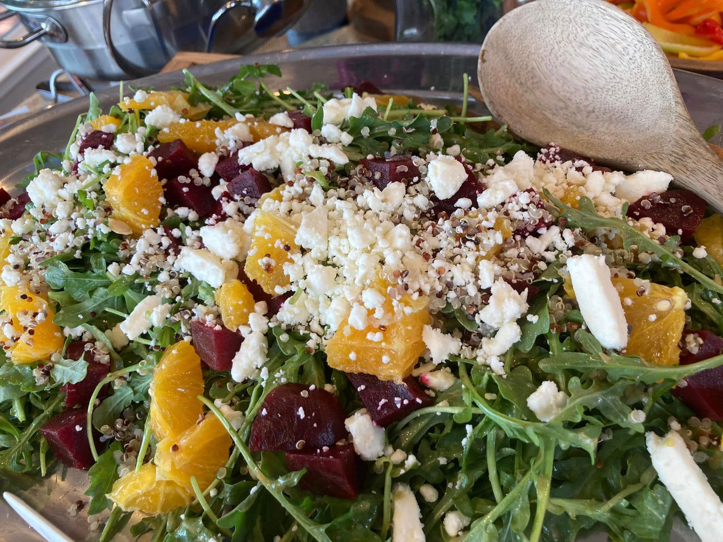 Beet, orange, feta & arugula salad